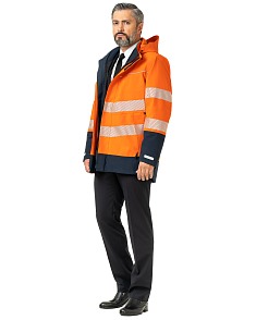 Куртка мужская демисезонная сигнальная «Максимум» для защиты от воды и от воздействия статического электричества с мембраной GORE-TEX
